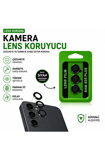 Biemtek Samsung Galaxy S25 Plus Compatible Camera Lens Protector 3-Pack – Black
