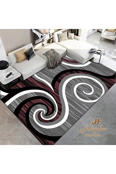 CumparaMisim Covor 100x200cm pentru Dormitor si Living, Gri - Rosu