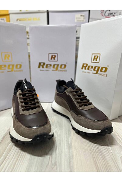 Rego 1738 حذاء رياضي كاجوال من الجلد الطبيعي مريح للرجال