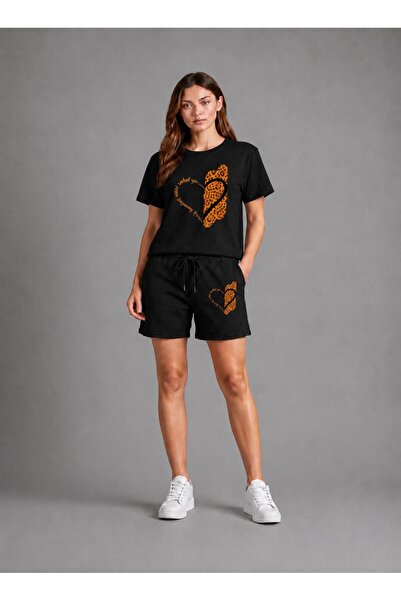 zeag SET PANTALONI SCURȚI ȘI TRICOU CU MODEL LEOPARD PENTRU FEMEI