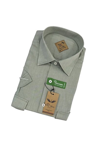 GÖMLEK GALERİSİ Men's Classic Wide Cut Plain Double Pocket Short Sleeve Cotto...
