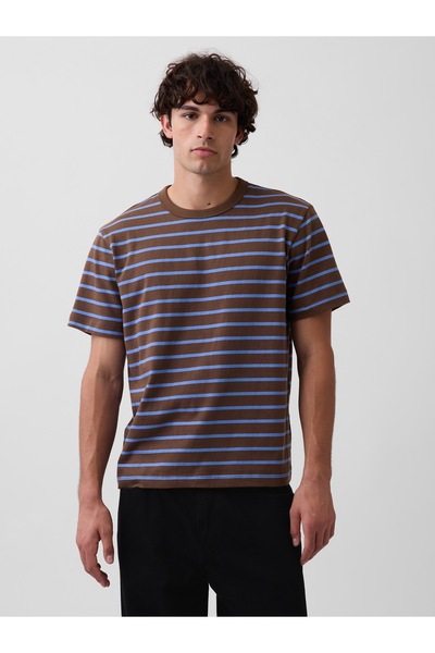 GAP Erkek Kahverengi Heavyweight Relaxed T-Shirt