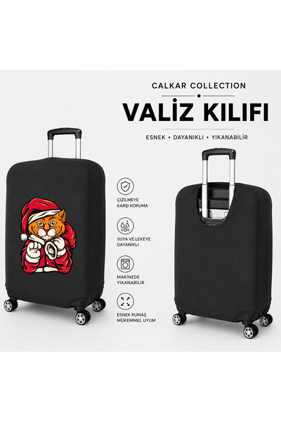 CALKARCOLLECTION غطاء حقيبة سفر أسود مطبوع من Travel Mode5، واقي للحقائب
