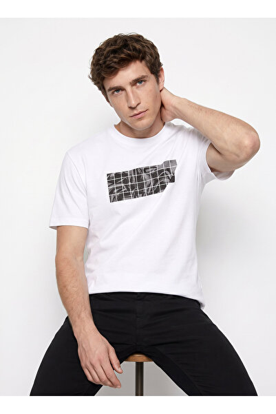 ALTINYILDIZ CLASSICS Beyaz Erkek Bisiklet Yaka Slim Fit Desenli T-Shirt ACE09...
