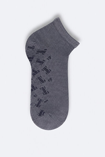 Morven Men's Gray Bamboo Patterned Booties Socks