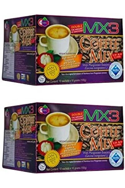 Top Choice MX3 Mangosteen Coffee Mix, 10 Sachets - Pack on 2