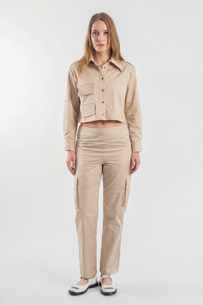 byözlemyazan Cotton Satin Baggy Trousers with Pockets