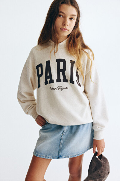 H&M Baskı Motifli Sweatshirt