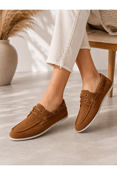 More Sports Genuine Leather Lace-Up Loafer Casual Shoes with Rope Detail