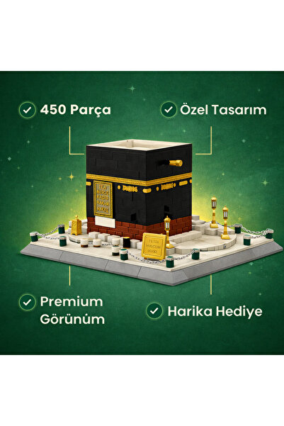 İRELAX TÜRKİYE Kâbe Maketi Yapı Blokları Seti Dini Hediyelik Dekoratif Bricks