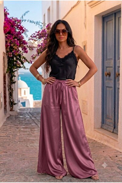 Generic Brand Pantaloni Largi de Damă din Mătase și Vâscoză, Mărime Universal...