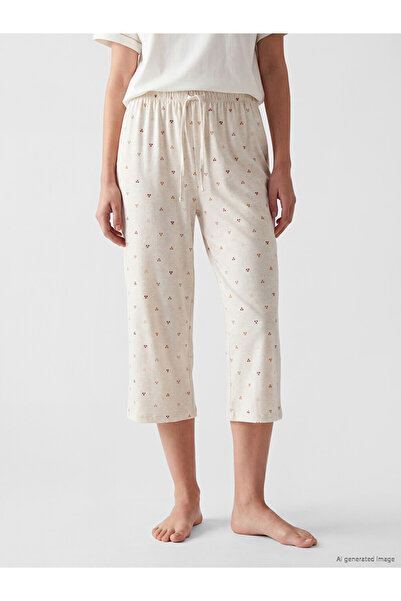 LC Waikiki Elastic Waist Patterned Women's Capri Pajama Bottoms