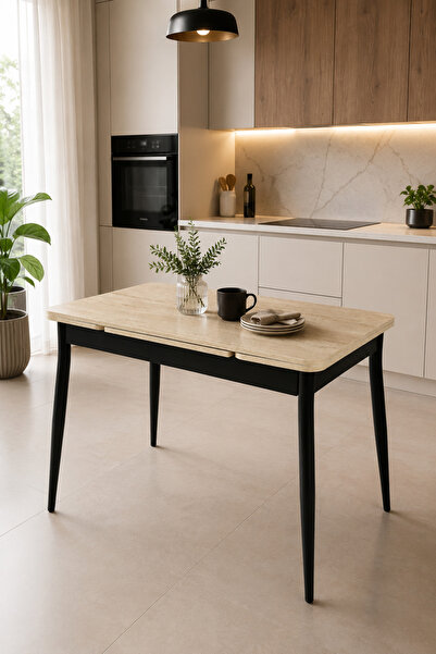 Atolye Casa 70x110cm Traverten Açılır Mutfak Masası Kent Model