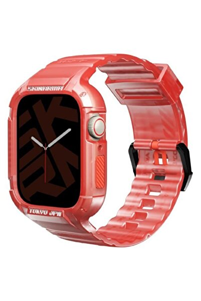 Skinarma Saido 2-în-1 Curea și Carcasă pentru Apple Watch 44/45mm, Roșu