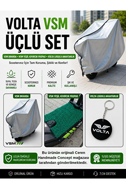 Volta Vsm Üçlü Set , VSM Branda + VSM Yeşil Kıvırcık Paspas + Logolu Anahtarlık