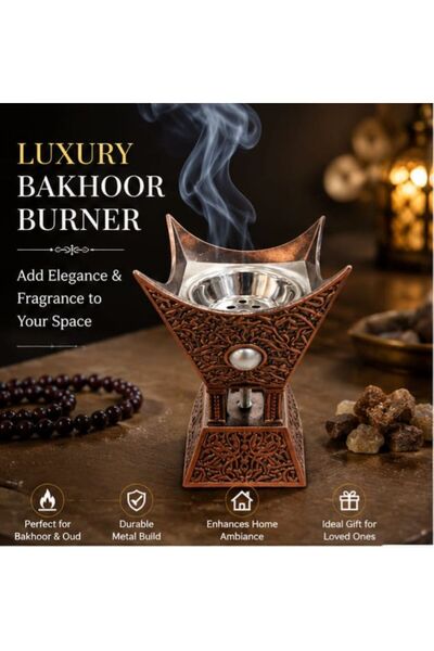 INCENSE BAKHOOR Luxury Ornate Metal Incense Burner For Home Fragrance