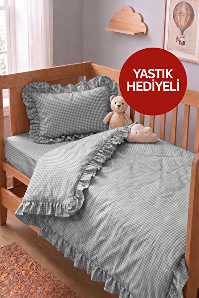 Miruza Ev Tekstili طقم غطاء لحاف أطفال بتصميم كشكش عتيق الطراز |   100% قطن ب...
