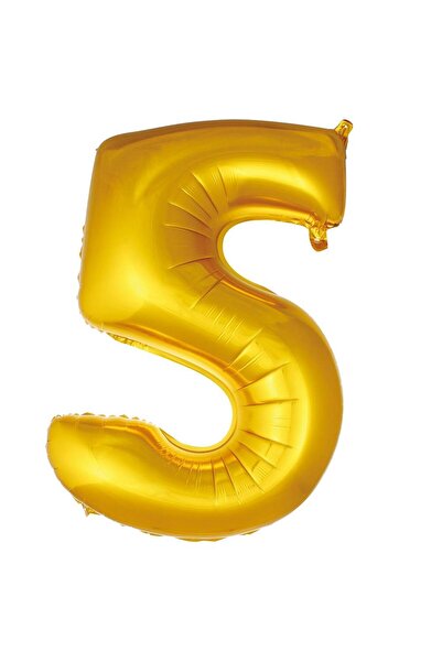 Parti Dükkanı 40 Inch 100 cm Gold 5 Number Foil Balloon Helium Compatible Bir...