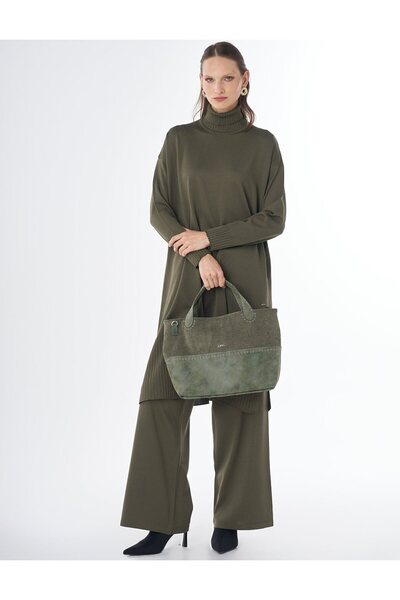 Kayra Turtleneck Knitwear Set Khaki