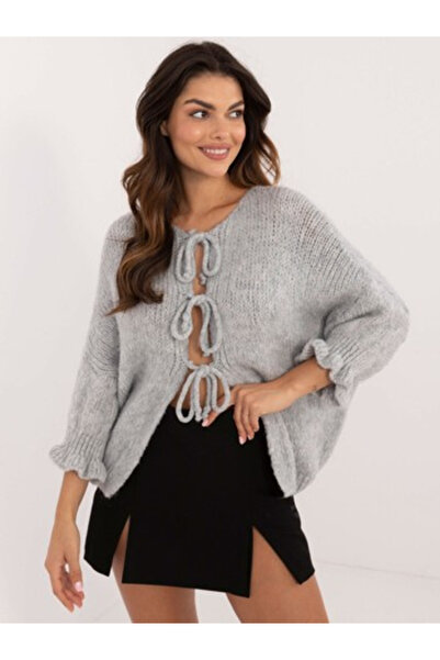 Italy Moda Women's Sweater 3/4 Sleeve, High Collar, ITALY MODA, Casual Gray M...