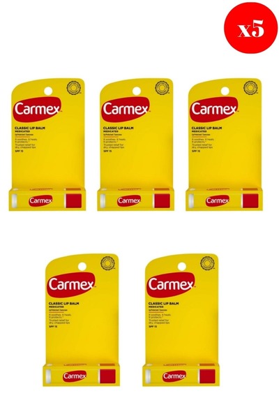 Carmex مرطب الشفاه الكلاسيكي الطبي 4.25 جرام × 5 قطع