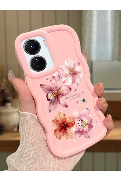 Hontinga Vivo Y16 Compatible Case Camera Protector Pink Silicone Couple Phone...