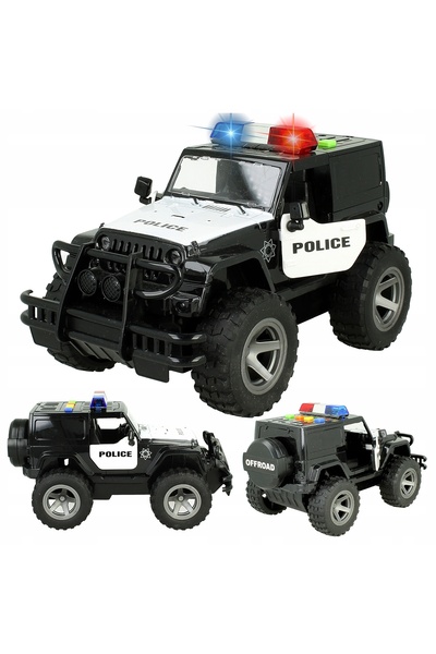 Stator Mașină de poliție Jeep, vehicul la scară 1:16, cu uși care se deschid,...