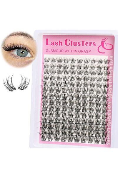Choice 16mm C Black & Silver Short clustered false eyelashes with C-shaped cu...