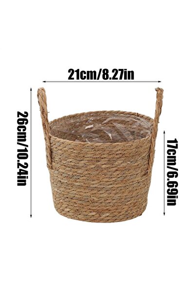 Choice 1PC Planter Basket Straw Flowerpot Wicker Planter Basket Flower Pot Ra...