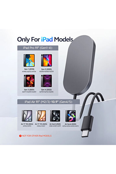 Choice1 11inch-28W Magnetic Wireless Charger for iPad Pro/Air, 28W Aluminum A...