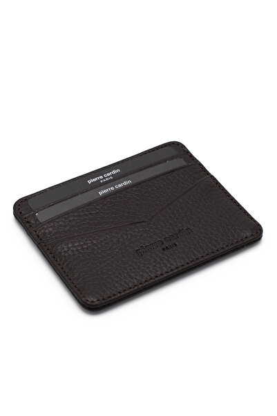Pierre Cardin Brown Unisex Leather Card Holder 0626D5X