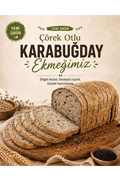 EBRULİ DOĞAL BAKKAL by beys Çörek Otlu Karabuğday Ekmeği Vegan Glutensiz Maya...
