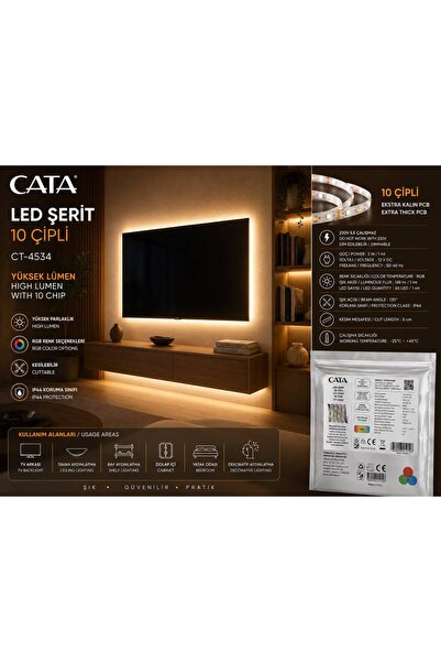 Cata CT-4534 RGB DIŞ MEKAN ŞERİT LED 10 ÇİPLİ