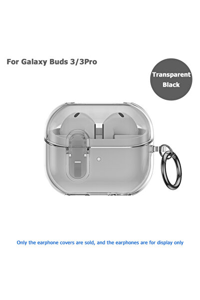 Choice4 Buds 3 Pro Black Clear Security Lock Case For Buds 3 Pro TPU Transpar...