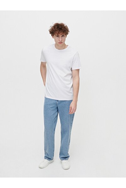 NO BRAND Blugi lungi albaștri, croială largă dreaptă, netezi, 31/32