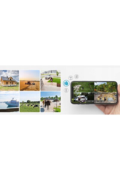 NO BRAND Cameră Solară de Exterior Rotativă GSM 3G 4G LTE SIM 2K 3MP Monitori...
