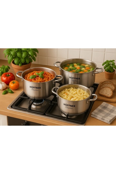NO BRAND Set de oale Hoffner Hf-4447 din oțel, 6 piese, pentru inducție și ga...