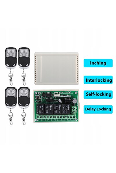 NO BRAND Receptor modul releu universal telecomandat 4 canale 433MHz