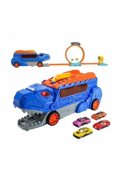 NO BRAND Mega transportor dinozaur 4 în 1 set de pistă cu buclă de curse + 4 ...