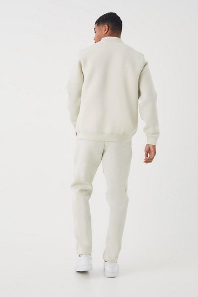 NO BRAND Set din spumă bej, hanorac și pantaloni cu fermoar și buzunare, Booh...