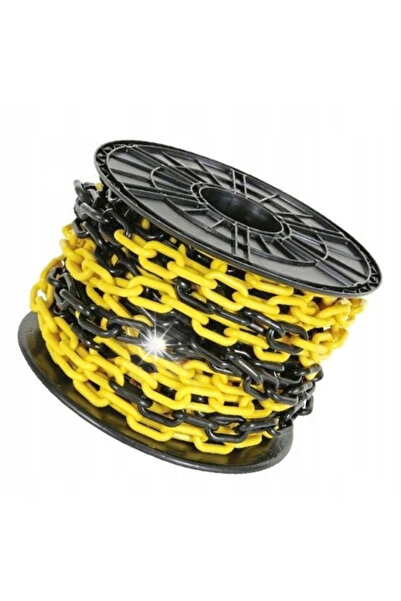 NO BRAND Lanț de avertizare 8 mm Galben Negru, Rolă 25 Mb Plastic