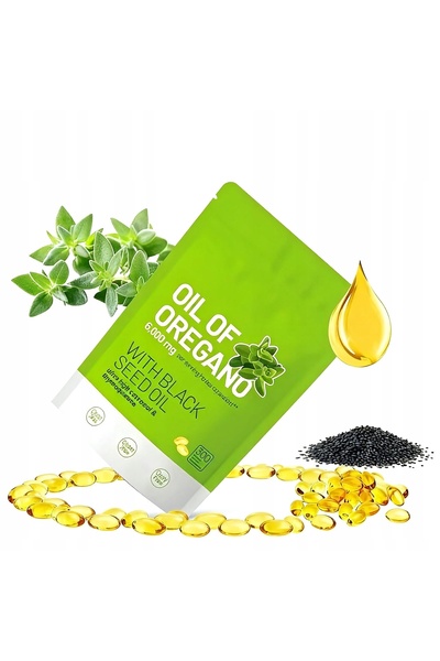 NO BRAND 6000mg Ulei de Oregano cu Ulei de Chimen Negru și Moringa, Ulei de O...