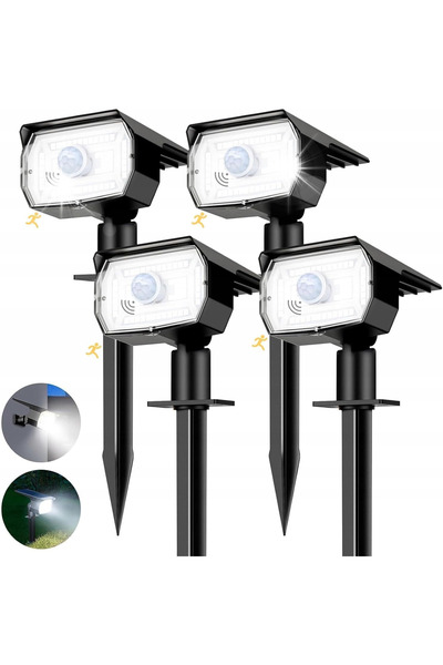 NO BRAND 4 bucăți Reflector solar LED cu senzor de mișcare IP67 3000K A++
