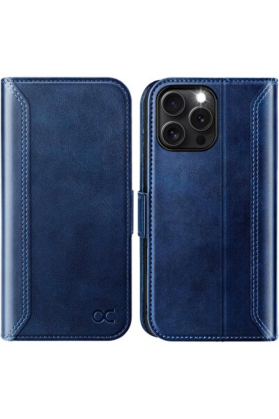 NO BRAND Husă flip din piele Ocase pentru iPhone 16 Pro Max, tip portofel, re...