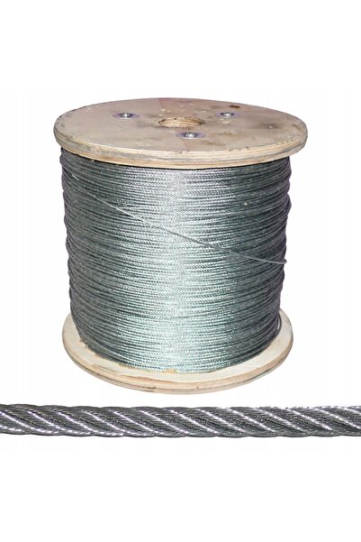 NO BRAND Cablu de oțel 3mm, 6x7, galvanizat, rolă de 1000m