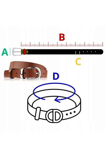NO BRAND Curea clasică din piele de 115cm pentru femei, Brodrene, maro, elega...