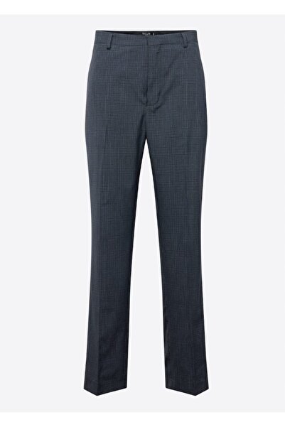 NO BRAND PANTALONI ALBASTRI CLASICI CU BOLSĂ DIN DANTELĂ CU DESIGN GRILAT BUR...