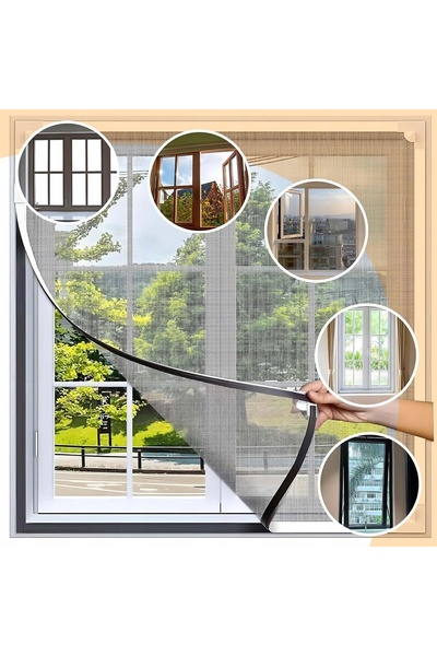 NO BRAND Plasă de țânțari pentru fereastră, cu magnet, 120x180cm, o poți tăia
