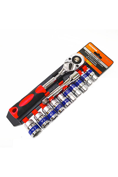 Jack Set de chei tubulare cu clichet RIB-Set, 12 piese, capete tubulare de 1/...