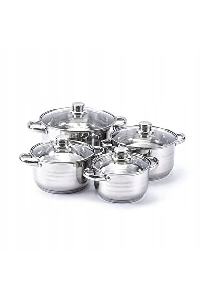 FLORINA Set de 8 ghivece Anter elemente Induction Inox